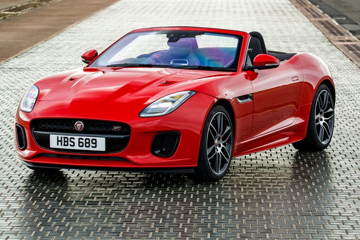 4K Red Jaguar F-Type Chequered Flag Convertible