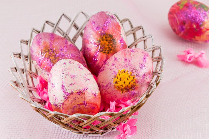 Easter eggs in a basket