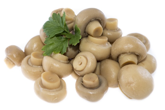 Pile of Champignon Mushrooms with Parsley