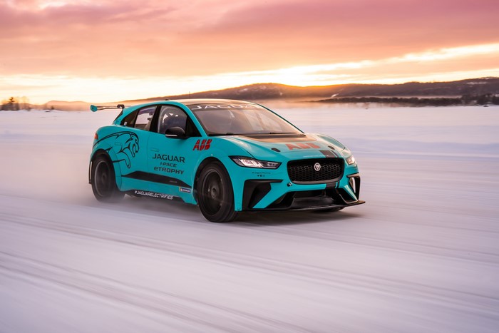 Jaguar I-Pace eTrophy Prototype on Snow