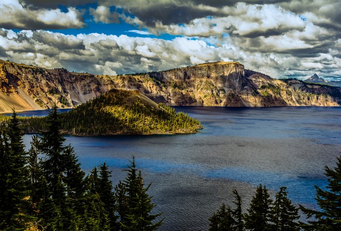 Crater Lake National Park Oregon USA Mountains Lake Spruce