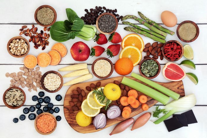 Assortment of Healthy Foods and Ingredients