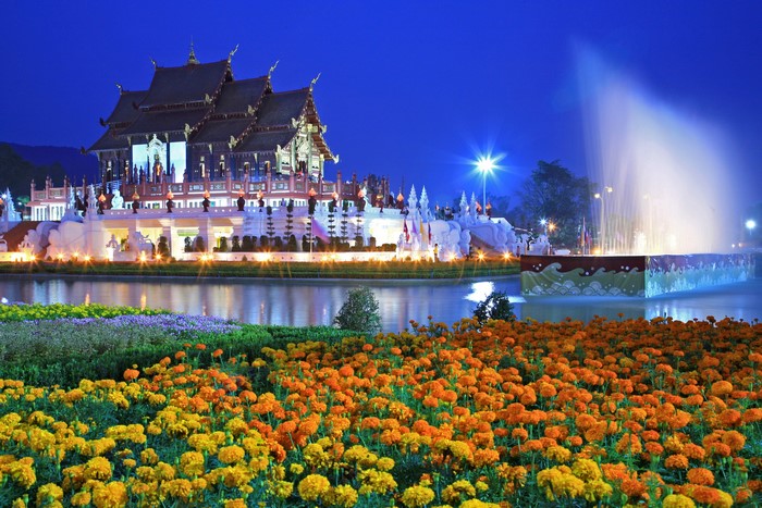 Royal Park Rajapruek Chiang Mai Thailand at Night
