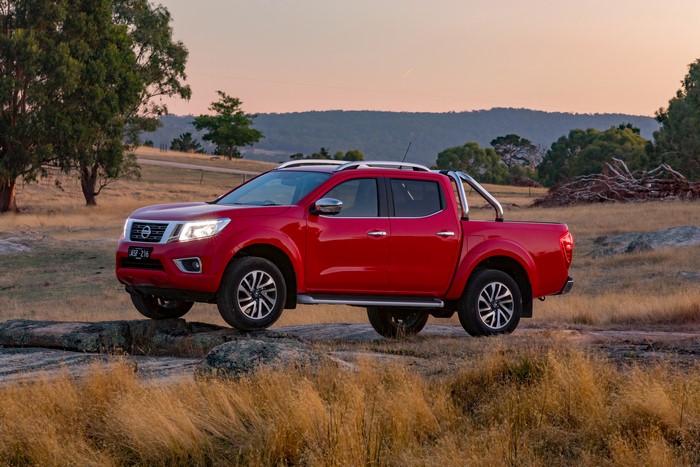 Red Nissan Navara ST-X Dual Cab Pickup Truck