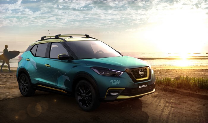 Nissan Kicks Surf Concept car on a beach