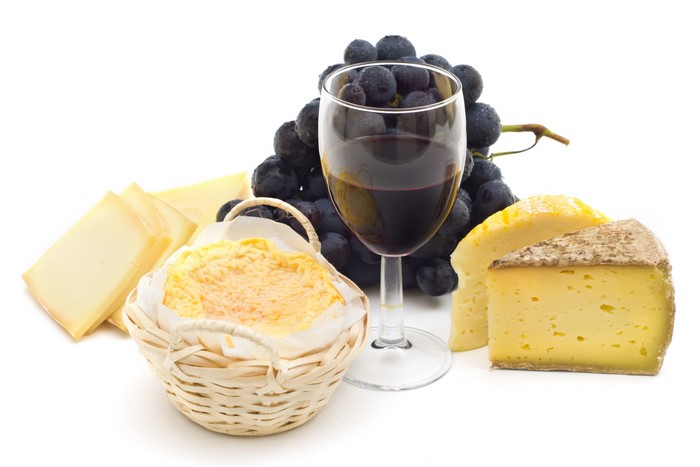 Wine, Grapes, and Cheese Platter