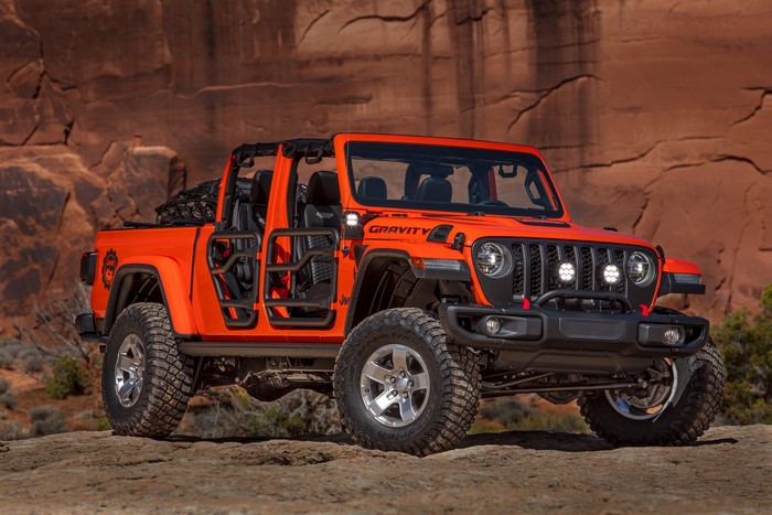 Orange Jeep Gladiator Gravity Pickup Truck