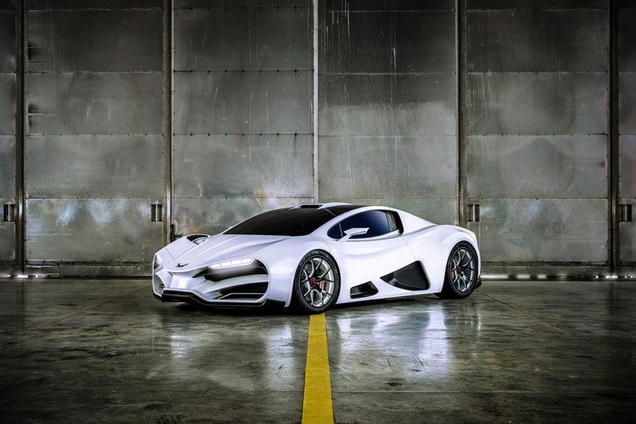 4K White Milan Red Concept Car
