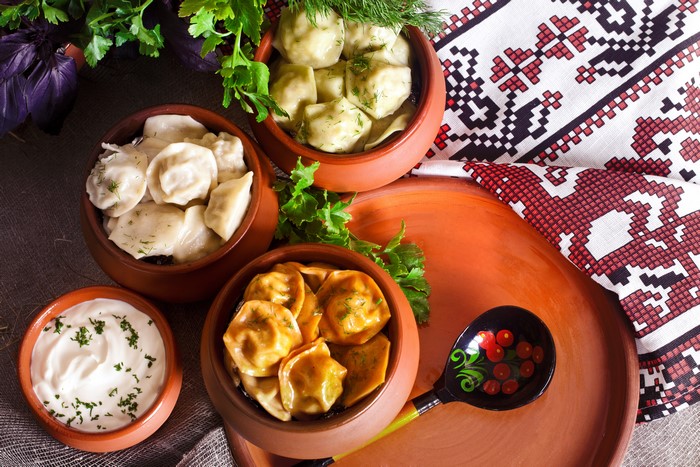 Pelmeni and Varenyky with Sour Cream and Herbs