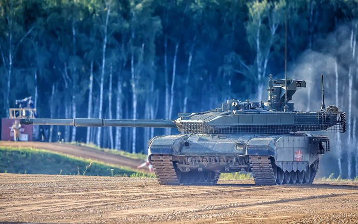T-90M Russian Tank on a Dirt Track