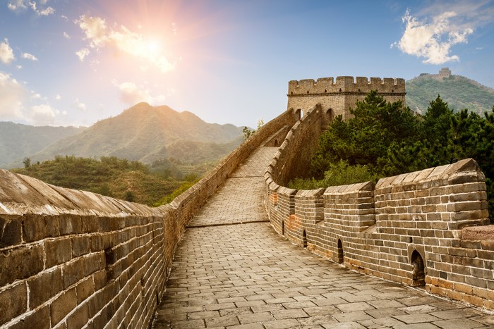 The Great Wall of China with Mountains