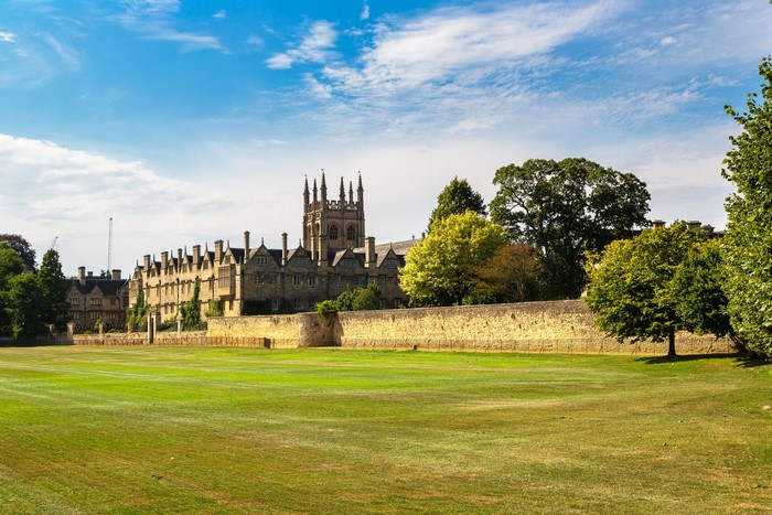 Merton College Oxford University England Lawn