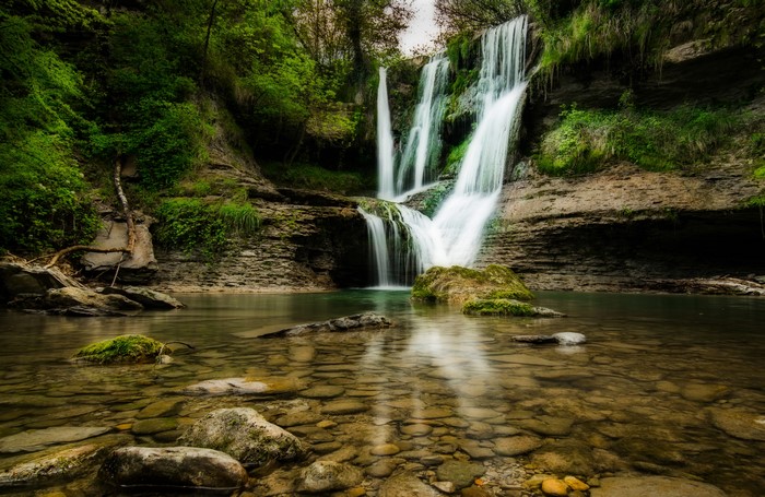 Waterfall in El Sallent, Catalonia, Spain