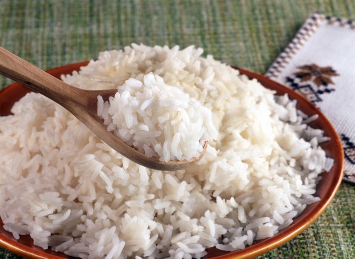 Rice on a Spoon and Plate