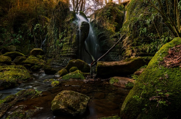 Waterfall in El Sallent, Catalonia, Spain