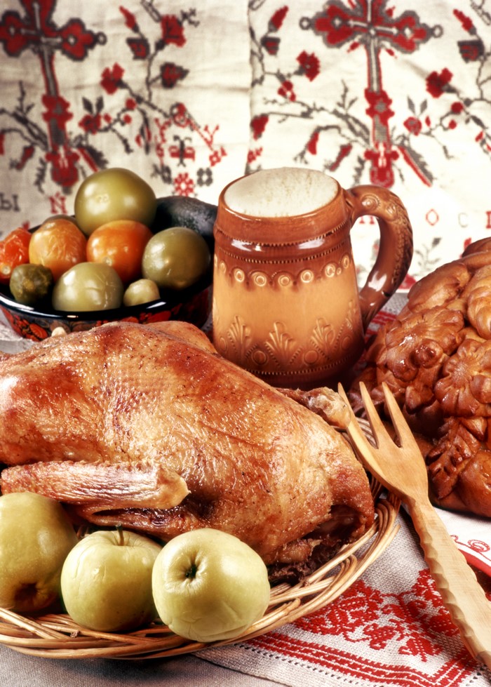 Roast Duck with Apples and Beer