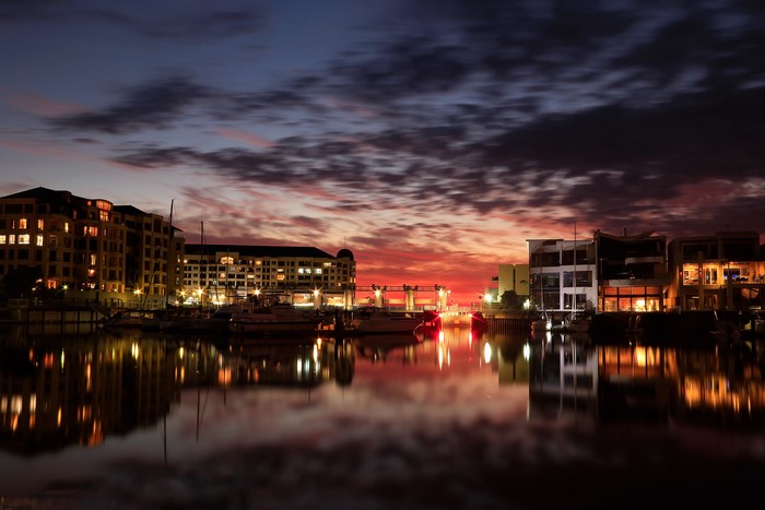 Marina at Glenelg, Adelaide, Australia at Dusk