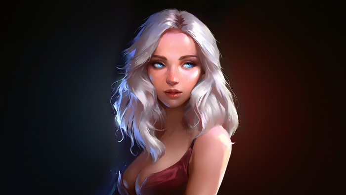 Painting Art of a Blonde Girl