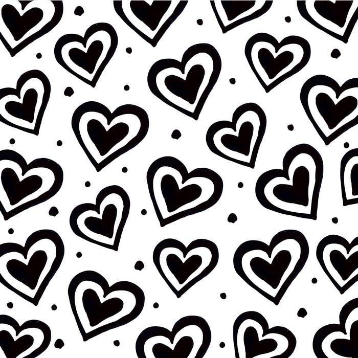 Black and white heart pattern