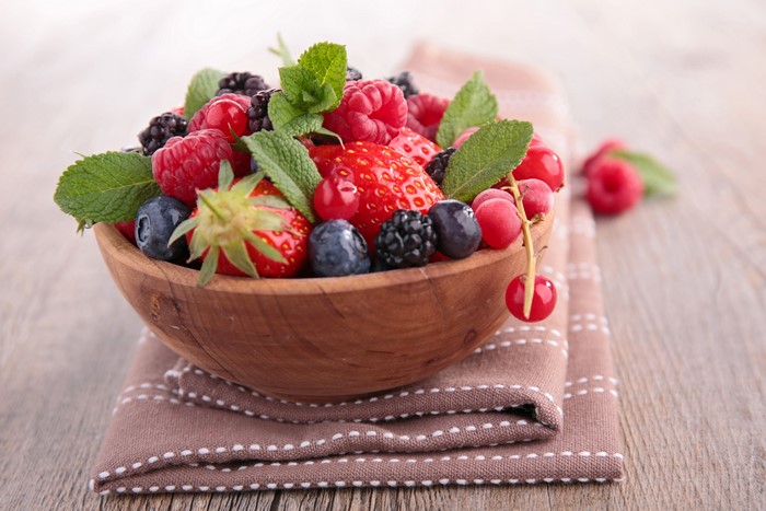 Bowl of Berries with Mint
