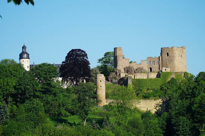 Ruins of Frauenstein Castle in Saxony, Germany