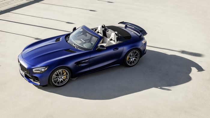 Blue Mercedes-Benz AMG GT R Roadster 2019