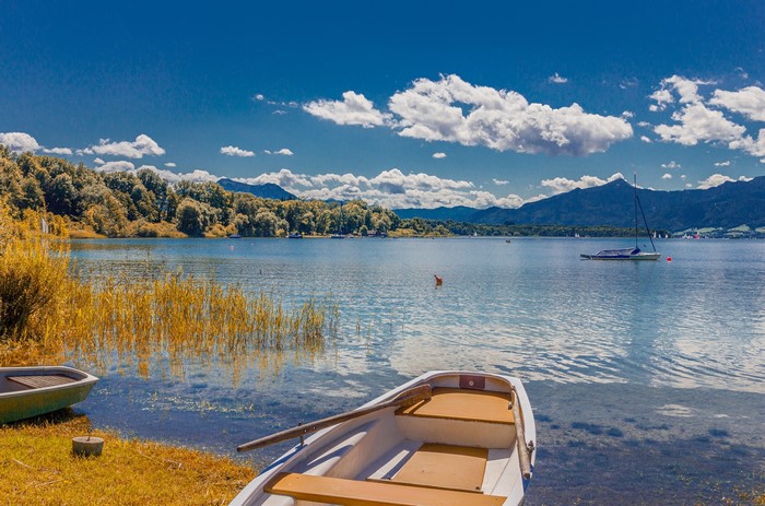 Boats on Lake Chiemsee, Bavaria, Germany