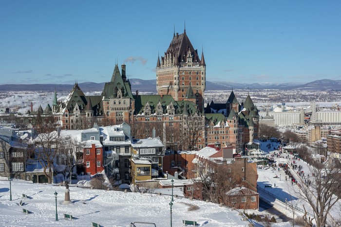 Fairmont Le Château Frontenac in Quebec City during winter