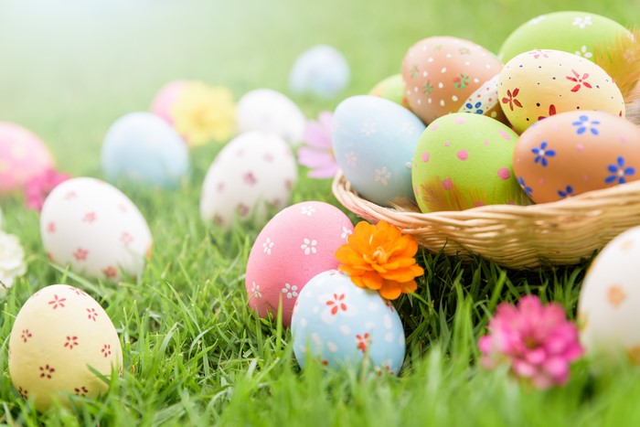 Easter Eggs on Grass