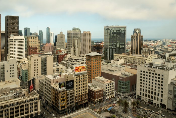 San Francisco Skyline with Macy's Department Store