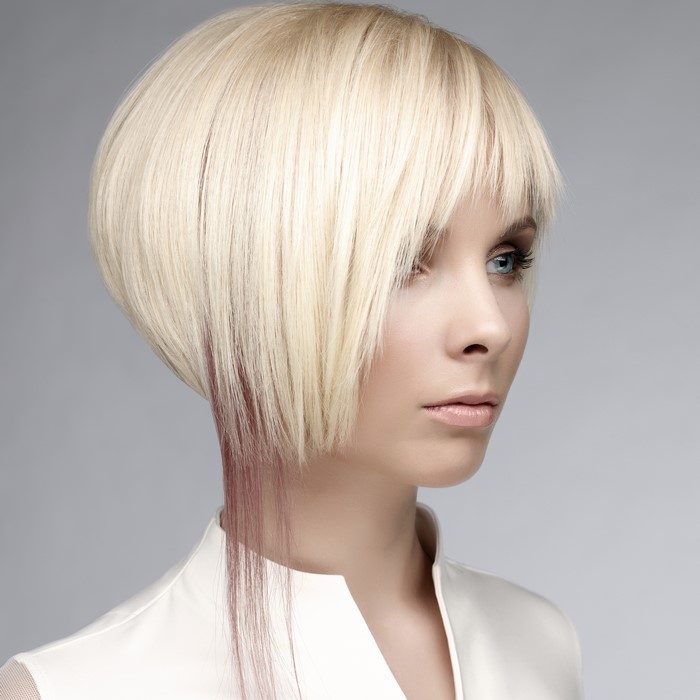 Blonde girl with a bob hairstyle