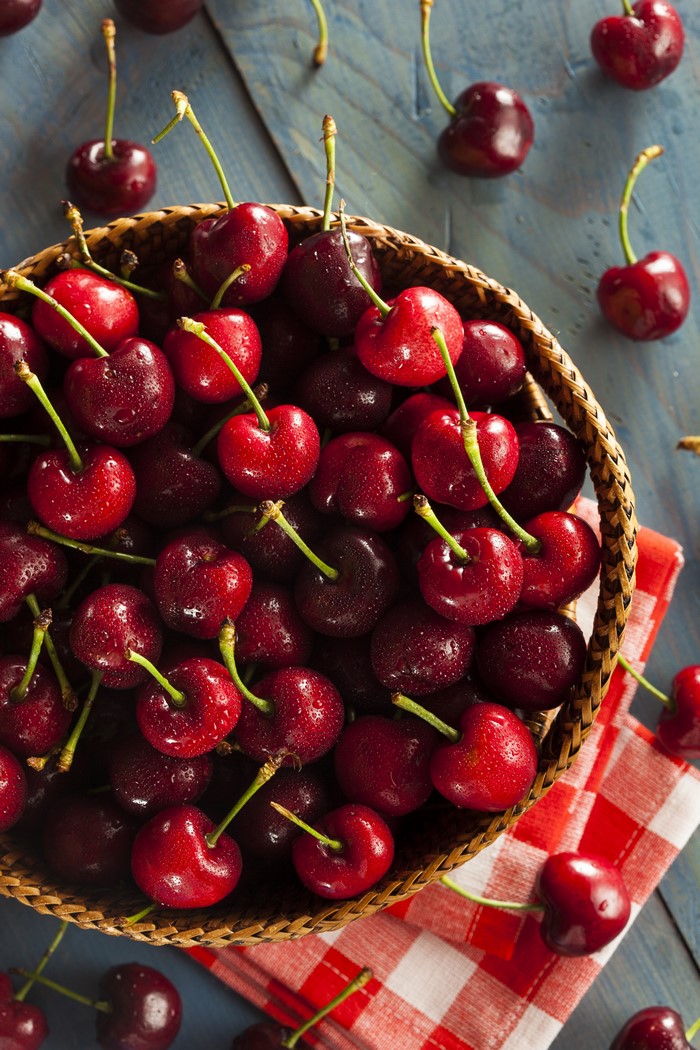 Basket of Fresh Cherries