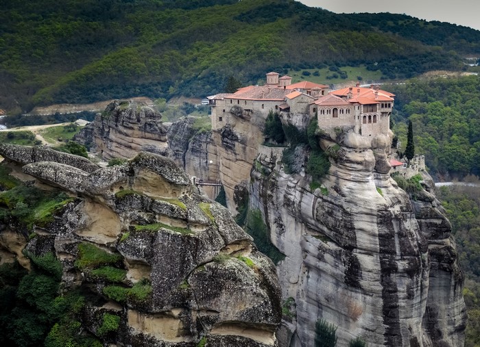Meteora Monasteries in Greece on rocky crags