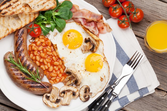 Full English Breakfast with Orange Juice