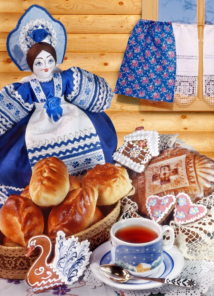 Russian Doll with Tea and Buns