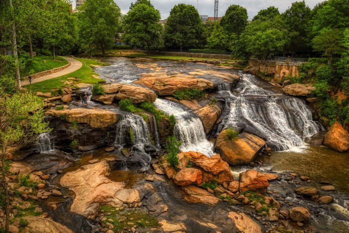 Reedy River waterfalls in Greenville, South Carolina