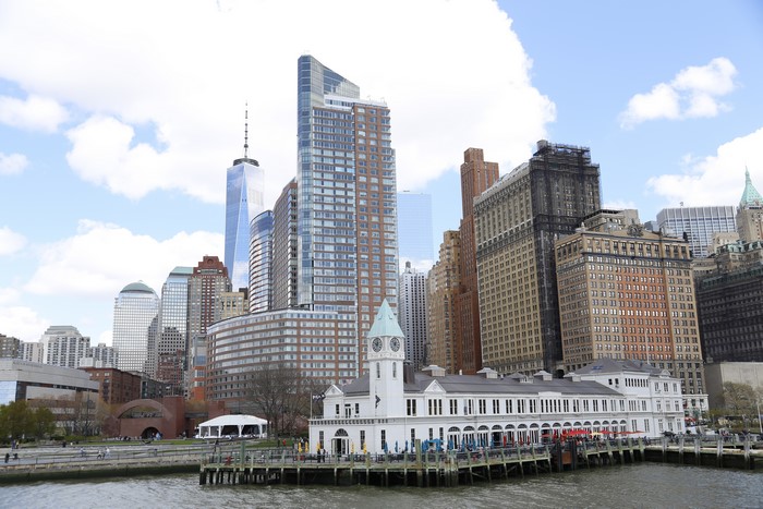 New York City Skyscrapers and Pier