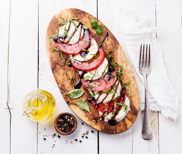 Caprese Salad with Olive Oil and Pepper