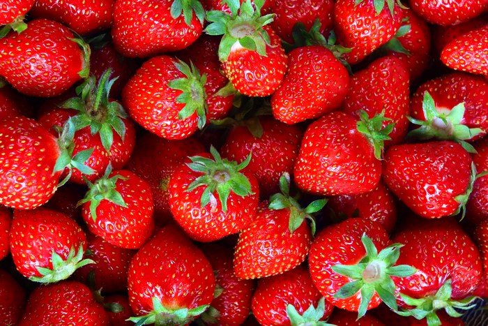 Strawberry Texture Closeup Red