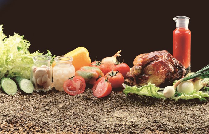 Roast Chicken with Vegetables and Pickles
