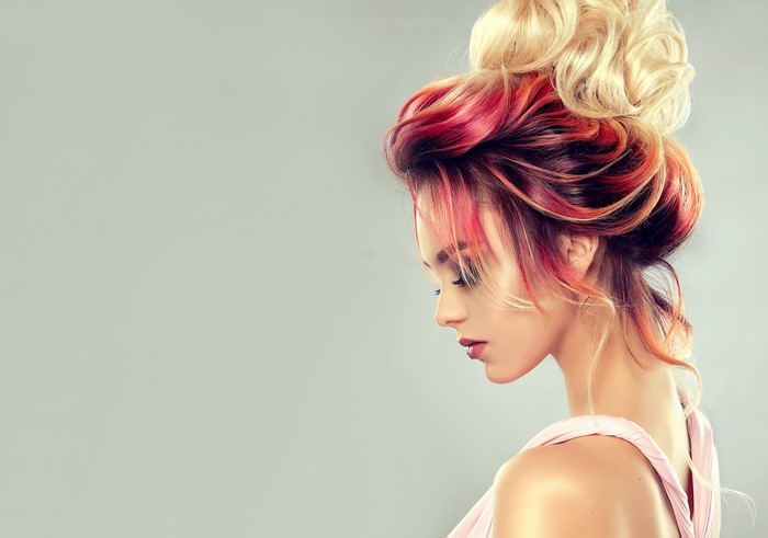 Sofia Zhuravets with colorful hair