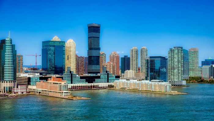Jersey City Skyscrapers on a Sunny Day