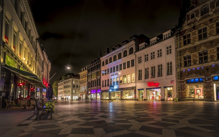 Copenhagen Street at Night