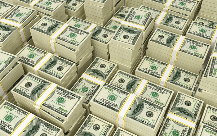 Stacks of 100 Dollar Bills