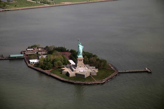 Statue of Liberty, New York City, USA, from above