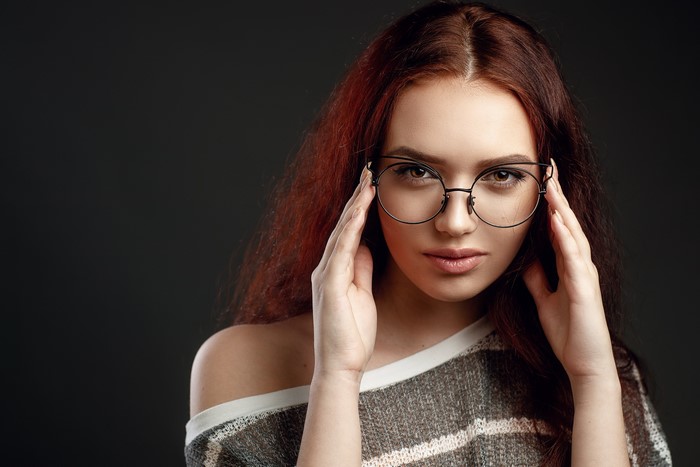 Redhead girl with glasses by Sergey Sorokin