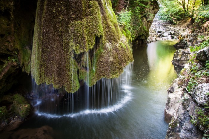 Bigar Waterfall in Beusnita National Park, Romania