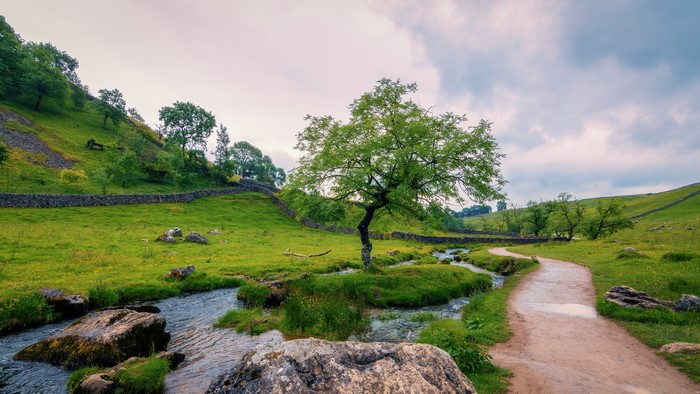 Yorkshire Dales National Park stream and trail