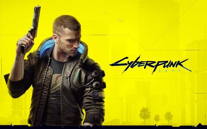 V from Cyberpunk 2077 holding a pistol