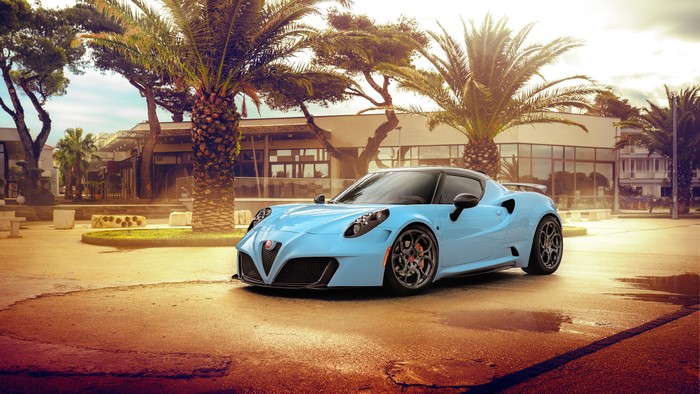 Light Blue Alfa Romeo 4C Pogea Racing 2019